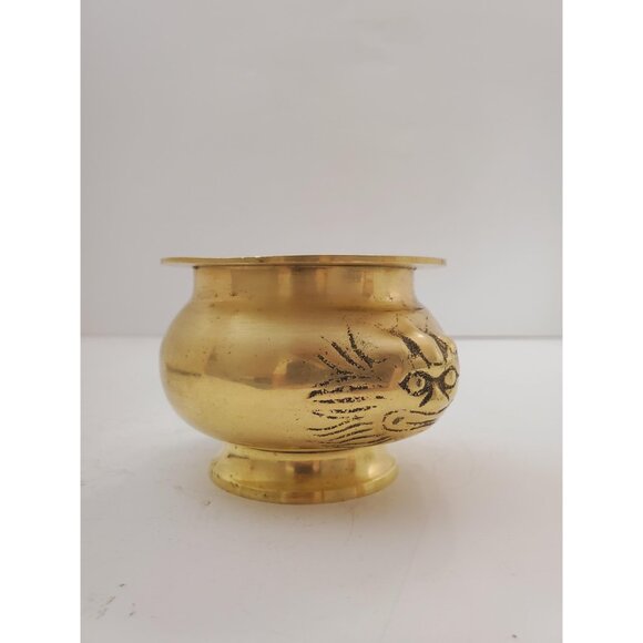 Vintage 1960s brass Planter, Plant Holder, Succulent Pot, brass Plant Po… - Picture 3 of 10